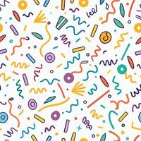 a colorful pattern with many different shapes and colors vector