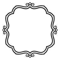 a black and white drawing of a frame with a scroll vector