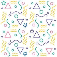 seamless pattern with colorful geometric shapes and stars vector