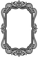 a black and white ornate frame with a scroll vector