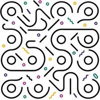 a maze with a number of different shapes and lines vector
