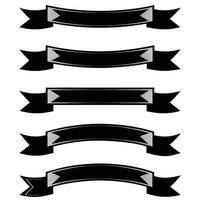 a set of black ribbons with arrows on them vector