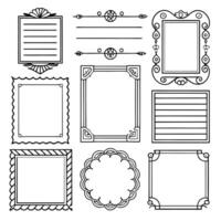 set of vintage frames and frames for design vector