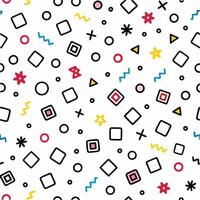 a colorful pattern with geometric shapes and stars vector
