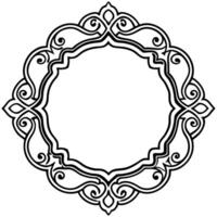 a black and white drawing of a circular frame vector