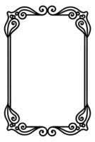 a black and white drawing of a frame with a scroll vector