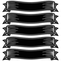 a set of four black ribbons with a white background vector