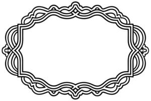 a black and white drawing of a frame with a border vector