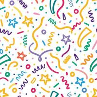 a colorful pattern with stars and confetti vector