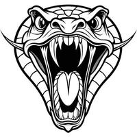 a cartoon snake head with its mouth open vector