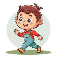 cartoon boy running with a smile vector