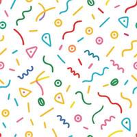 a colorful pattern with various shapes and lines vector