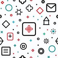 a seamless pattern with icons and symbols vector