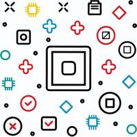 a square with various icons on it vector