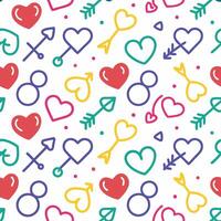 seamless pattern with hearts and arrows vector