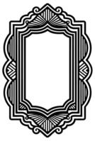 a black and white drawing of a frame with a decorative border vector