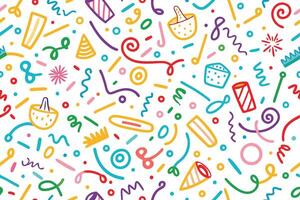 a colorful pattern with various items on it vector
