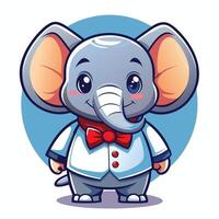 cartoon elephant in a suit and tie vector
