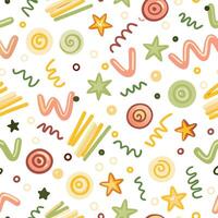a colorful pattern with stars and other shapes vector