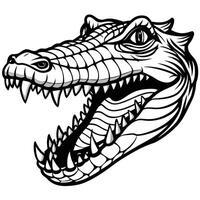 a crocodile head with its mouth open and teeth showing vector