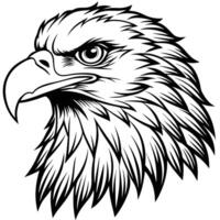 an eagle head is shown in black and white vector