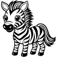 a cartoon zebra standing in front of a white background vector