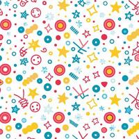 a colorful pattern with stars and other objects vector