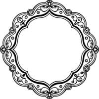 a round frame with ornate design vector