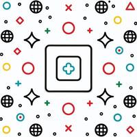 a square with a cross on it surrounded by circles vector
