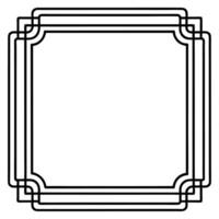 a black and white drawing of a square frame vector