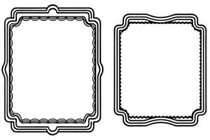 two black and white frames with a border vector