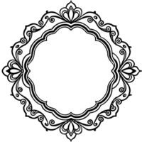 a round frame with ornate design vector