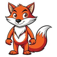 a cartoon fox standing with his arms crossed vector