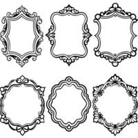 set of vintage frames vector