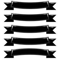 a set of black ribbons on a white background vector