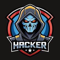 the logo for hacker vector