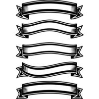 a set of four black and white ribbons vector