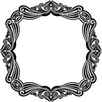 a black and white ornamental frame with swirls vector