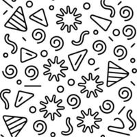 a black and white pattern with various shapes and designs vector