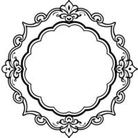 a round frame with a black and white design vector
