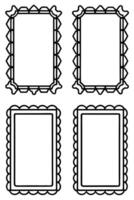 four frames with a border and a border line vector