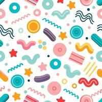 seamless pattern with colorful shapes and shapes vector