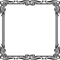 a black and white square frame with a scroll pattern vector