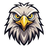 an eagle head with a big yellow beak vector