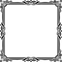 a black and white square frame with a decorative border vector