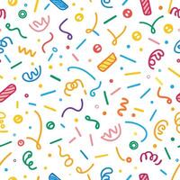 a colorful party background with confetti and streamers vector