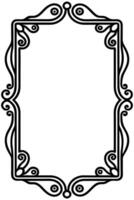a black and white drawing of a frame with ornate design vector