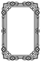 a black and white drawing of a frame with a celtic design vector