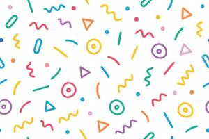a colorful pattern with shapes and lines vector