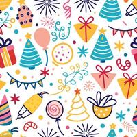 a colorful pattern with various holiday items vector